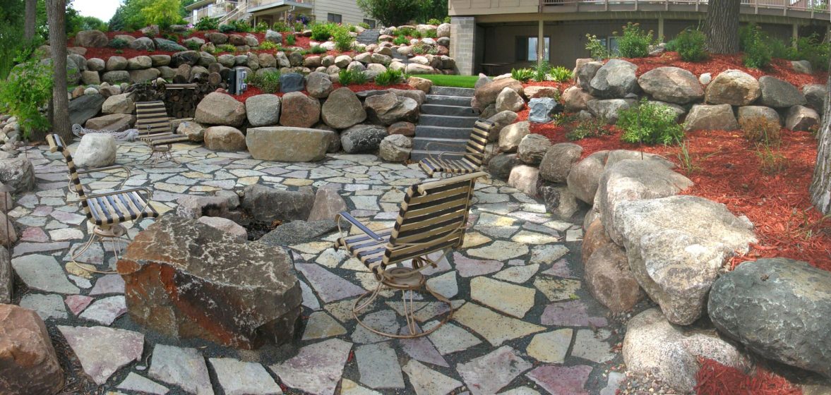 Landscape Retaining Wall Fire Pit Design Minnesota
